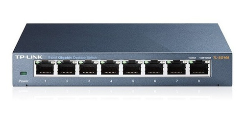 Imagen 5 de 6 de Switch Gigabit Tp Link Tl Sg108 8 Bocas 10/100/1000 Metálico