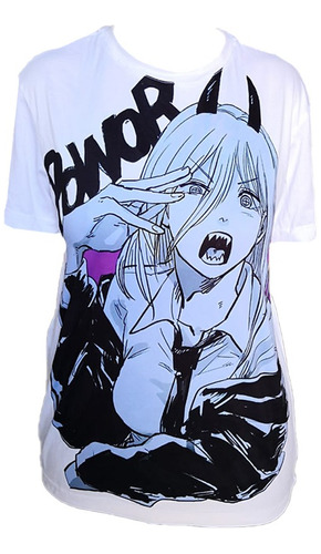 Playera Chainsaw Man Denji Anime Pochita Unitalla Blanca