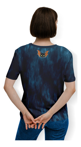 Playera/ Blusa Mujer Gato Vampiro Moda Halloween Retro
