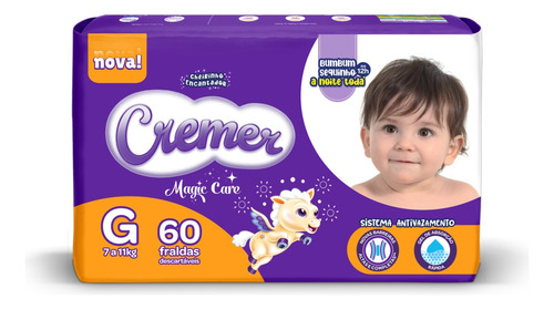 Cremer Fralda Descartável Magic Care 60 unidades (G)