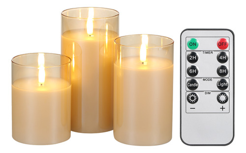 Kit.velas Led Sin Llama Con Controlador Efecto Luminoso Di