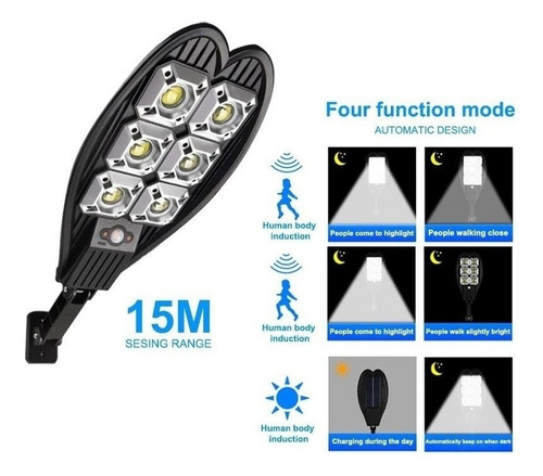 N 700w Luminária Sensor Solar Refletor Led Poste Rua Parede