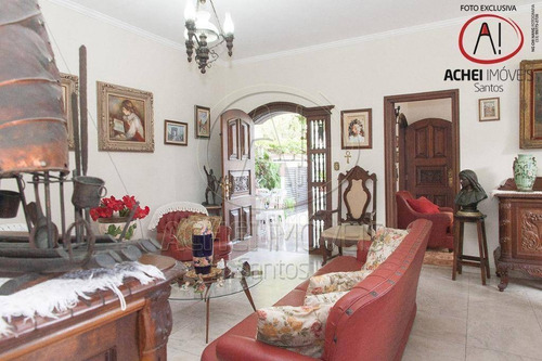 Imagem 8 de 30 de Casa Residencial À Venda, Independente, A 4 Quadras Da Praia, Piscina, 5 Dormitórios, 4 Vagas, Embaré, Santos - Ca1303