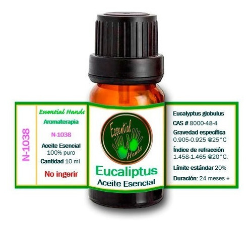 Imagen 1 de 2 de Eucaliptus 10 Ml - Aceite Esencial - Aromaterapia