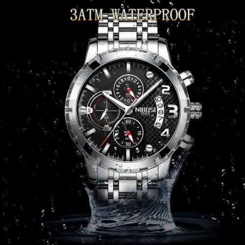 Reloj Pulsera Nibosi Deportivo De Lujo C/cronógrafo P/hombre