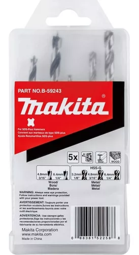 Couleur Makita B-57532 B-57532-Juego brocas SDS-Plus Madera//Metal