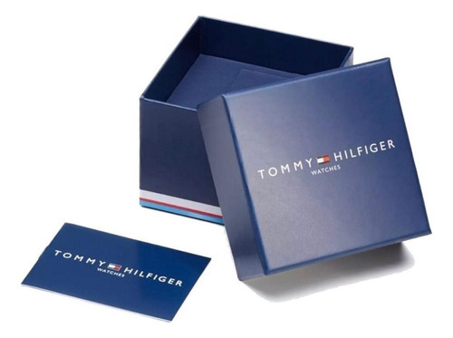 Reloj Tommy Hilfiger Hombre Clásico Negro Cuero 1710516 Color Del Bisel Plateado