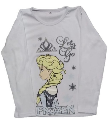 Remera Manga Larga Invierno Infantil De Frozen Elsa