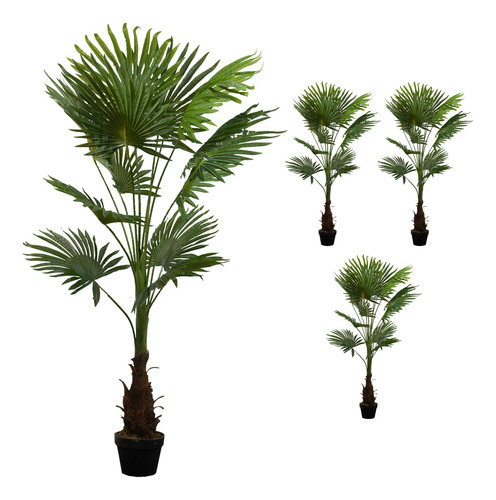 Kit 4 Plantas Artificiales Tipo Palmito 150cm Recepcion