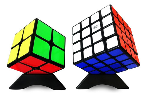 Rubik Colombia Qiyi Pack 2 Cubos 2x2 Y 4x4 Color De La Estructura Negro