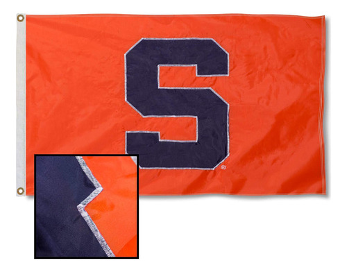 Bandera De Nailon Cosida Y Bordada En Naranja Siracusa