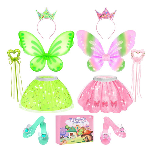 Fuspweao Ropa De Princesa Para Niñas Pequeñas, 2 Juegos De D