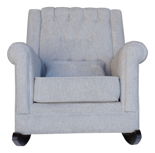 Sillón Mecedora De Lactancia Divano Gris Color Nogal