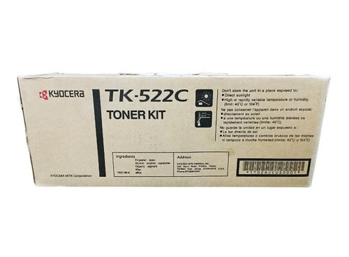 Toner Kyocera Tk-522c Cian Original Nuevo Para Fs-c5015