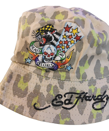 Bucket/sombrero Ed Hardy Caqui Unitalla