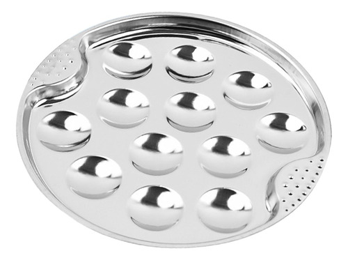 Plato De Caracoles De Acero Inoxidable De 12 Compartimentos