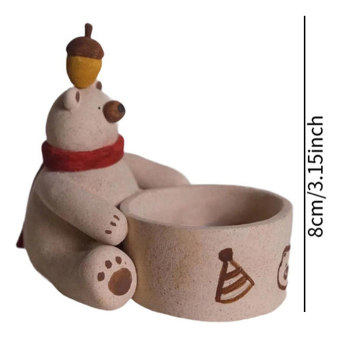 Candelabro Con Escultura De Oso, Soporte Para Velas, Mesa De