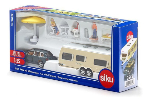 Siku 2542 Coche Porsche Cayenne Turbo Con Caravana E1:55