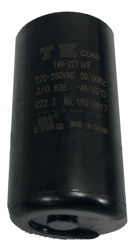 Capacitor Eletrolítico Partida Motores 189-227uf -220v Tk