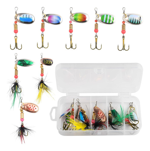 10/30/60 Pieces Fishing Lures Hard Metal Spinner Lures Spinn