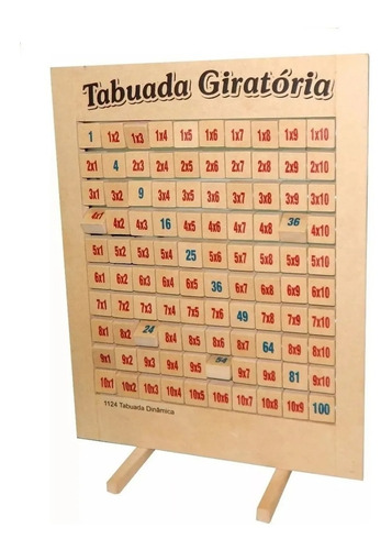 Jogo Pedagogico Tabuada Dinamica Giratoria Quadro Em Madeira Mercado Livre