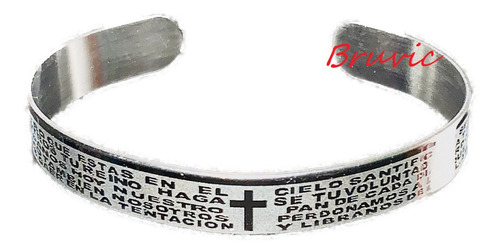 Pulsera Acero Inoxidable Ajustable El Padre Nuestro 50 Pzs