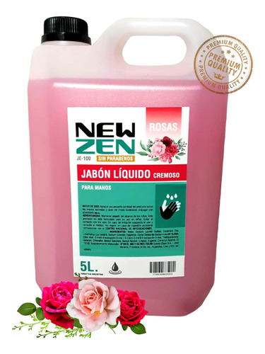 Jabon Liquido Shampoo De Manos Bidon 5 Lts Rosas Anmat
