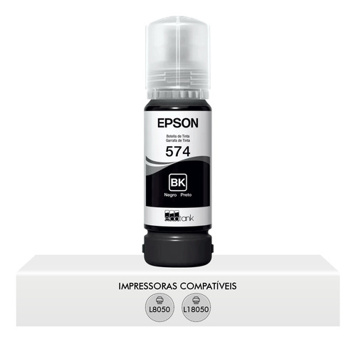 Tinta T574 Refil Preto Original Epson L8050 L18050