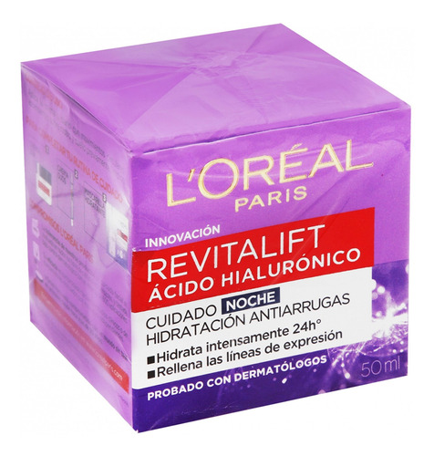 Crema Facial L`oreal Revitalift Acido Hialuronico Noche 50ml