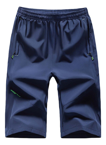 1n Pantalones Cortos De Cintura Elástica Sólida Para Hombre