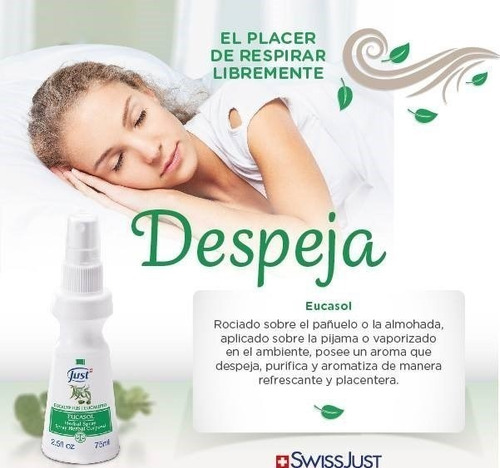Imagen 5 de 5 de Eucasol Spray Swiss Just 75 Ml + Envio