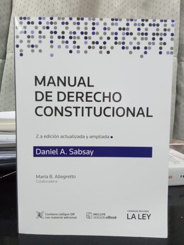 Libro Manual De Derecho Constitucional 2° Ed. Daniel Sabsay