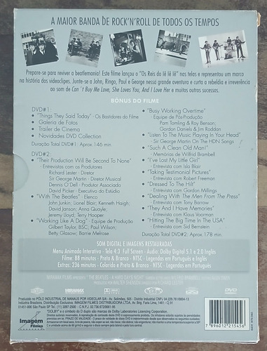 2 Dvds - Beatles Hard Days Night Os Reis Do Ie Ie Ie (Usado)