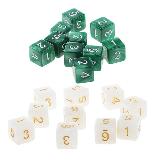 20 Piezas D6 Dados De Seis Caras De Números Para Jugar Dnd