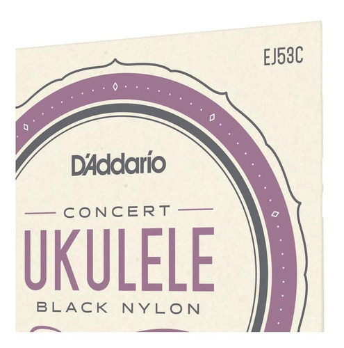 Encord Ukulele Concerto D'addario Pro-arté Black Ej53c