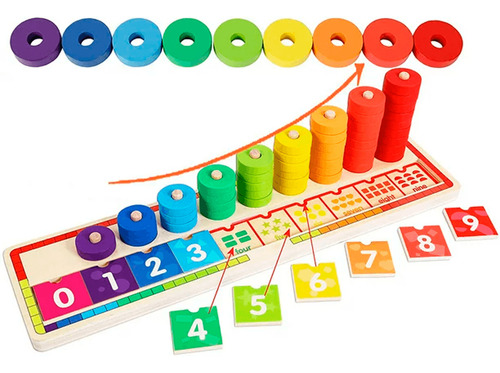Juego Didáctico De Madera Tooky Toy Apilador Y Contador