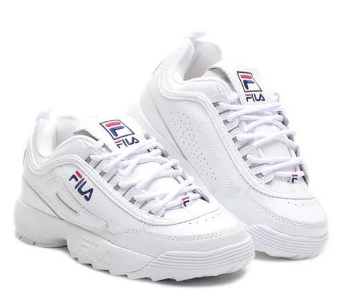 Tênis Feminino Masculino Fila Disruptor 2 Couro Branco Luxo | Mercado Livre