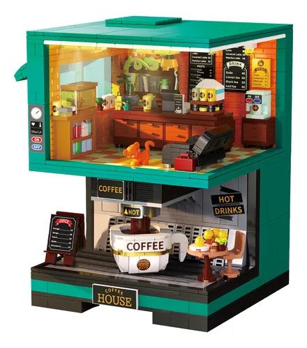 Modelo De Cafeteria: Blocos De Construção, Brinquedos, Decor
