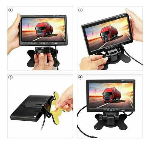Tela 9 Lcd + Câmera Traseira Com Led 15m + Camera Fontal