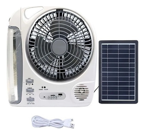 Ventilador Con Panel Solar 6 En 1 Recargable Gd-8028
