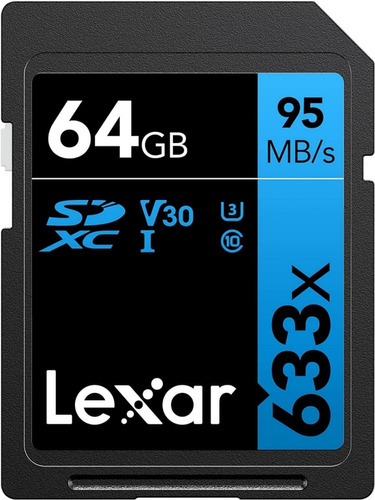 Tarjeta Memoria Sd Lexar 64 Gb 633 X 95 Mb/s 4 K Clase 10