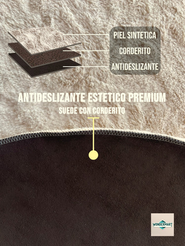 Alfombra Peluda 90x50 Cm Moderna Dormitorio / Costado Cama 90 Cm 50 Cm Premium Beige