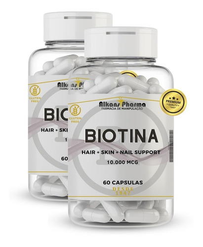 Biotina - Vitamina B7 10.000 Mcg 120 Caps Hoje Sabor Sem Sabor