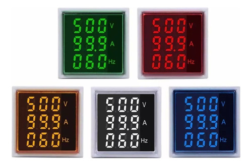 Voltimetro Con Amperimetro Y Hz 3 En 1 Para Centro De Carga