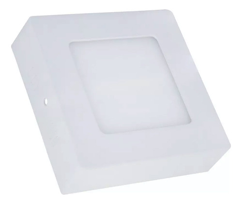 Plafon Led Sobrepor 6w 3000k Quente 11,8cm Upled Quadrado Luz Branco