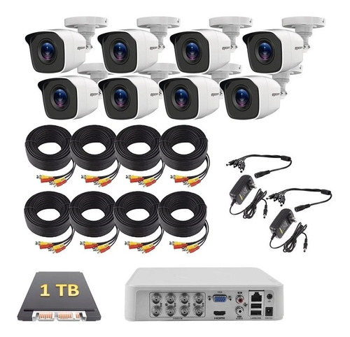 2 Kit Video Vigilancia 8 Camaras Epcom 720p Disco De 1 Tb