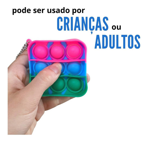 Chaveiro Fidget Toy Empurre Pop Bubble Fidget Sensorial Toy