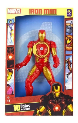 Boneco Homem De Ferro Gigante Com 10 Sons Marvel Mimo 0583