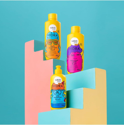 Shampoo 2 Em 1 Kids Hidra Multy 300ml | Salon Line