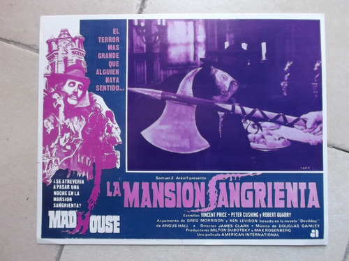 Vintage Cartel De Cine D Peter Cushing La Mansion Sangrienta